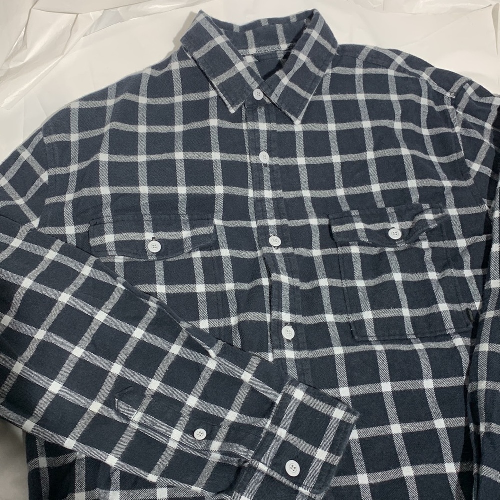 Men’s Nike 6.0 Black Gray Checkered Flannel Long Sleeve Button Down Shirt XL